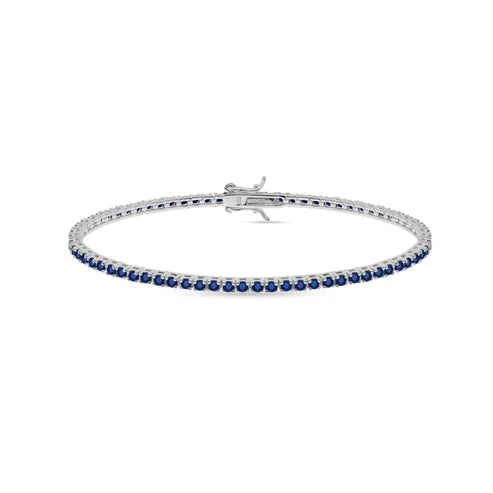 Bracciale “Tennis” Argento e Pietre Blu